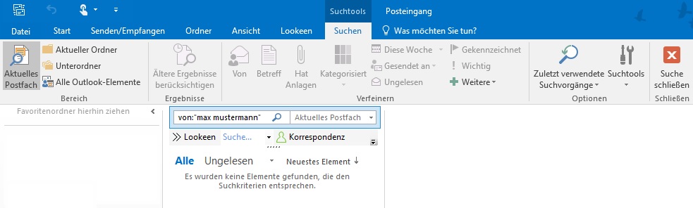 Die wichtigsten Outlook Suchparameter für eine präzisere Suche