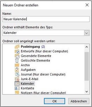 So erstellen Sie einen zusätzlichen Kalender in Outlook